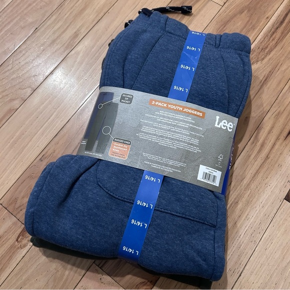NWT Lee 2 Pack Youth Jogger Rugged Knee Sweatpants Pants Boy’s Size Large 14/16 - Picture 2 of 2